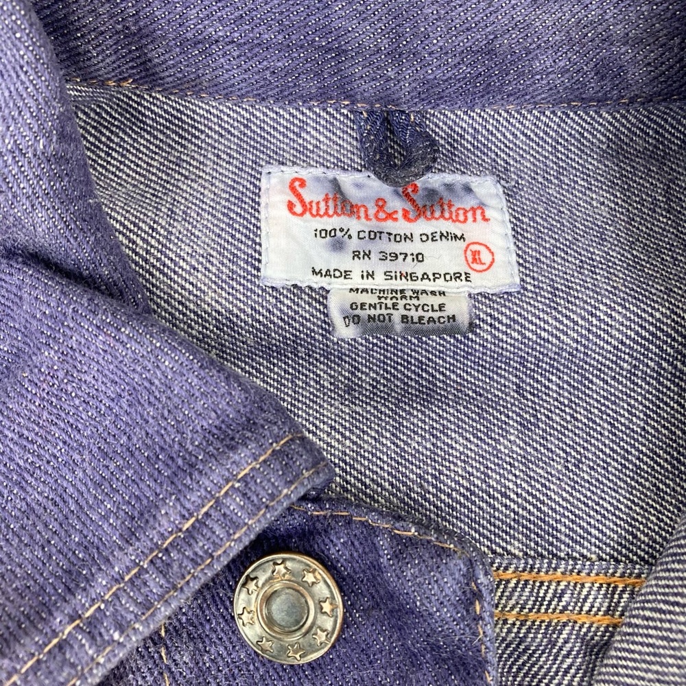 Levi’s Type Jacket SUTTON & SUTTON Blue Purple Denim Size XL - Picture 4 of 11